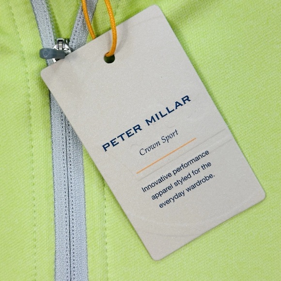 Peter Millar Lime Green Quarter-Zip Top large NWT - Picture 4 of 11